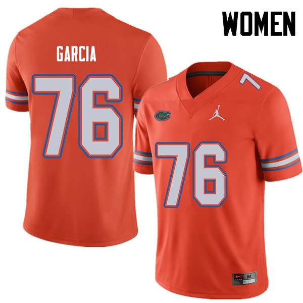 Women's NCAA Florida Gators Max Garcia #76 Stitched Authentic Jordan Brand Orange College Football Jersey CFZ3865EP